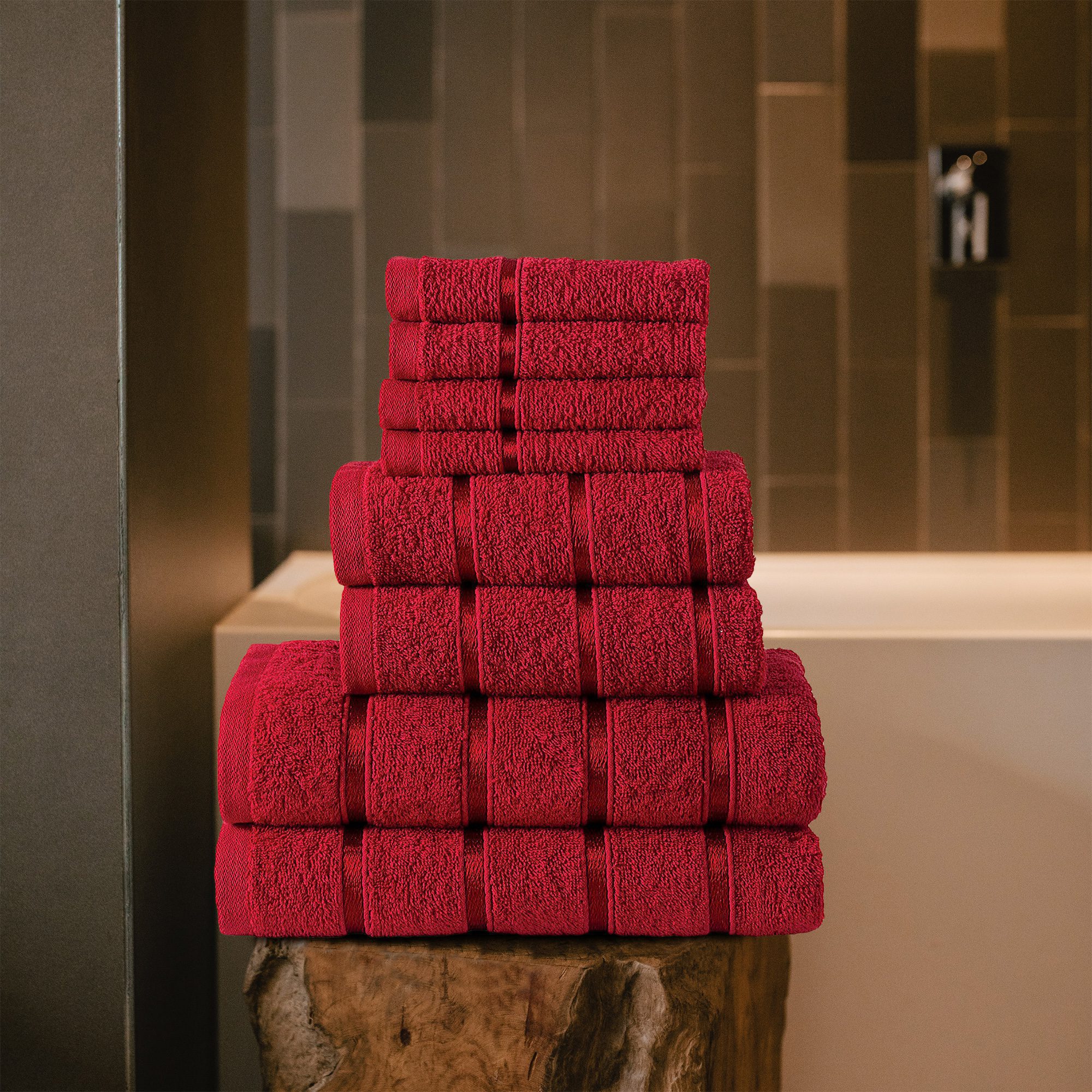 8 Piece Towel Set Soft Bath Hand Towels Super Absorbent Face